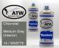 Preview: Chevrolet, Medium Gray (Interior), 14 / WA9779: 400ml Sprühdose + 400ml Klarlack - Set, von ATW Autoteile West.